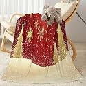 Baby Blanket Gold Christmas Tree Pattern Snowflake for Boy Girl Newborn 30x40 Inch Toddler Infant Nursery Throw Blankets Double Layer Comfy Soft Plush Stroller Crib Quilt
