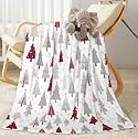 Baby Blanket Pine Tree Christmas Pattern Xmas for Boy Girl Newborn 30x40 Inch Toddler Infant Nursery Throw Blankets Double Layer Comfy Soft Plush Stroller Crib Quilt