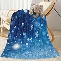 Baby Blanket Snowflake Blue Winter Christmas Pattern for Boy Girl Newborn 30x40 Inch Toddler Infant Nursery Throw Blankets Double Layer Comfy Soft Plush Stroller Crib Quilt