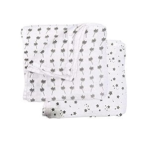 ultra-soft newborn baby blanket  lightweight skin-friendly multi-use summer ac blanket 120x120 cm  coconut amp grey star design