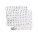 Ultra-Soft Newborn Baby Blanket – Lightweight, Skin-Friendly, Multi-Use Summer AC Blanket (120x120 cm) – Coconut &amp; Grey Star Design
