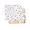 Ultra-Soft Newborn Baby Blanket Combo – Lightweight, Skin-Friendly, Multi-Use Summer AC Blanket (120x120 cm) – Grey &amp; Leaf Dot Design