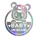 Baby on Board Sign for Car, Caution Decals Reflective Kids Safety Warning Sticker Marks for Driver, Heat Resistant, Long Lasting, Waterproof-Colorful