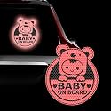 Baby On Board Sticker for Cars, Cute Koala High Intensity Reflective Waterproof Vinyl Car Decal Kids in Car Safety Sign for Car Window Bumper 6"x7" (Sticker-Peach)