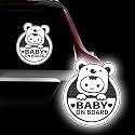 Baby On Board Sticker for Cars, Cute Koala High Intensity Reflective Waterproof Vinyl Car Decal Kids in Car Safety Sign for Car Window Bumper 6"x7" (Sticker-White)