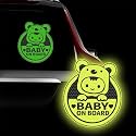 Baby On Board Sticker for Cars, Cute Koala High Intensity Reflective Waterproof Vinyl Car Decal Kids in Car Safety Sign for Car Window Bumper 6"x7" (Sticker-Green)