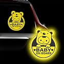 Baby On Board Sticker for Cars, Cute Koala High Intensity Reflective Waterproof Vinyl Car Decal Kids in Car Safety Sign for Car Window Bumper 6"x7" (Sticker-Yellow)