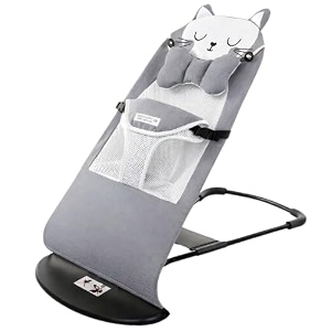 baby bouncer rocking chair infant rocker seat with safety harness adjustable recline soft cushioned baby bouncer for newborns amp infants portable soothing chair for home amp travel
