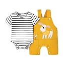 Baby Boy Clothes Striped Romper Cartoon Dog Overall Shorts Set 0-18M