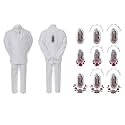 Baby Boy Communion Formal White Notch Lapel Suit Silver Guadalupe on Back SM-20