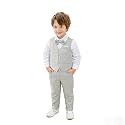 Baby Boys' 4-Piece Vest Set with Dress Shirt, Vest, Pants, and Tie