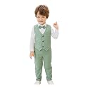 Baby Boys' 4-Piece Vest Set with Dress Shirt, Vest, Pants, and Tie