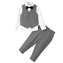 Baby Boys 4Pcs Tuxedo Suits Toddler Formal Complete Dress Suit Set