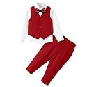 Baby Boys 4Pcs Tuxedo Suits Toddler Formal Complete Dress Suit Set