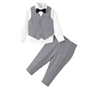 Baby Boys 4Pcs Tuxedo Suits Toddler Formal Complete Dress Suit Set