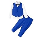 Baby Boys 4Pcs Tuxedo Suits Toddler Formal Complete Dress Suit Set