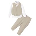 Baby Boys 4Pcs Tuxedo Suits Toddler Formal Complete Dress Suit Set