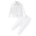 Baby Boys 4Pcs Tuxedo Suits Toddler Formal Complete Dress Suit Set