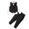 Baby Boys 4Pcs Tuxedo Suits Toddler Formal Complete Dress Suit Set