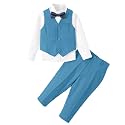 Baby Boys 4Pcs Tuxedo Suits Toddler Formal Complete Dress Suit Set
