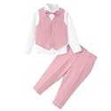 Baby Boys 4Pcs Tuxedo Suits Toddler Formal Complete Dress Suit Set
