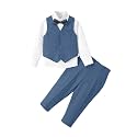 Baby Boys 4Pcs Tuxedo Suits Toddler Formal Complete Dress Suit Set