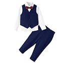 Baby Boys 4Pcs Tuxedo Suits Toddler Formal Complete Dress Suit Set