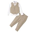 Baby Boys 4Pcs Tuxedo Suits Toddler Formal Complete Dress Suit Set