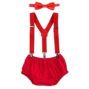 baby boys cake smash clothes diaper suspenders pants bow tie 3pcs set first 1st 2nd birthday outfit for photo prop party