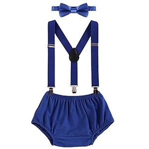 baby boys cake smash clothes diaper suspenders pants bow tie 3pcs set first 1st 2nd birthday outfit for photo prop party