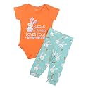 Baby Boys Girls 2pc Outfit Set Short Sleeve Bodysuit with Pants