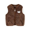 Baby Boys Girls Fleece Vest Zip Up Cute Bear Jackets Fuzzy Fall Winter Warm Clothes Newborn Outwear for Toddler Infant