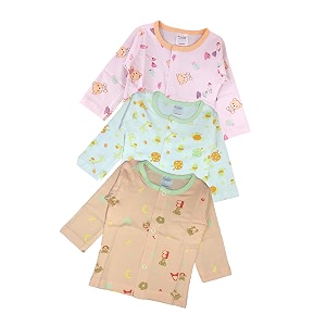 baby boys and girls full sleeves cotton front open vest for infant jhabla pack of 3