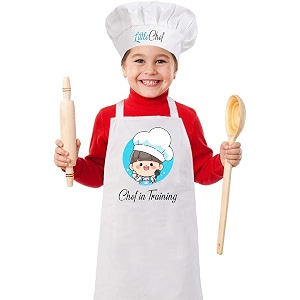 Baby Boys White Polycotton Chef Apron with