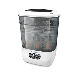 baby brezza bottle sterilizer and dryer advanced  33 faster - largest capacity steam sanitizer - universal sterilization machine for all bottles  pump parts - hepa air filter