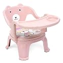 Baby Bucket Baby Chair, with Tray Strong and Durable Plastic Chair/Plastic School Study Chair/Feeding Chair, Portable High Chair for Kids Up to 35 Kgs- (L Pink)