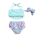 Baby Bucket Girls Stylish Two-Piece Swimsuit| Baby Girl Bikini Swimsuit with Headband