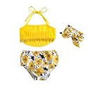 Baby Bucket Girls Stylish Two-Piece Swimsuit| Baby Girl Bikini Swimsuit with Headband