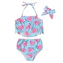 Baby Bucket Girls Stylish Two-Piece Swimsuit| Baby Girl Bikini Swimsuit with Headband
