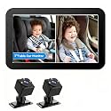 Baby Car Camera for 2 Kids 1080P Split-Screen Monitor Dual Cam Rear-Facing Cameras IR Night Vision 360° Rotatable Backseat Screen, Car Seat Mirror Alternative (2 Cameras with 7'' monirtor)