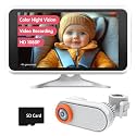 LUCKVIEW Baby Car Camera with Night Vision, HD 1080P Car Camera for Baby Video Recording with TF Card Car Baby Camera 3X Zoom 360° Rotation for Rear Facing Seat White