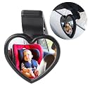 Baby Car Mirror Rear Facing,Convex Rear View Baby Mirrors for Cars,Automotive Interior 360 Degrees Adjustable Love Mirrors to See Kids,Babies,Infants and Newborn(Clip on Install)