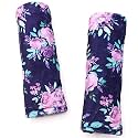 Baby Car Seat Belt Covers, Purple Flower Car Seat Strap Covers for Boys Girls, Fleece Stroller Strap Cover for Kids, Soft Car Seat Neck Cover, Newborn Car Seat Straps Shoulder Protectors, 2 Pack,