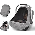Baby Car Seat Cover, Infant Carseat Canopy with Large Mesh Window, Gray