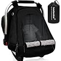 beatoutou Baby Car Seat Cover,Patented Waterproof Baby Car Seat Cover for Boys & Girls,Infant Car Seat Cover Canopy for Girls,Windproof Car Seat Canopy for Boys, Keeps Babies Warm and Cozy (Black)