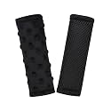 Baby Car Seat Strap Pads, Toddler Car Seat Strap Shoulder Covers for Baby Kids, Double-Sided Car Seat Belt Covers for Stroller/Pushchair/Baby Swing, Soft Flannel & Mesh, Black