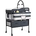 Baby Changing Table with Storage, Adjustable Height Nursery Table