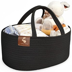 a baby cherry cotton-diaper caddy  baby bags for newborndiaper caddy bag organizer large capacity 40  28  20cmnursery storage bin and car organizer for diapers and baby wipes black