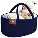 a baby cherry Cotton-Diaper Caddy | Baby Products Bags For Newborn|Diaper Caddy Bag Organizer Large Capacity (40 * 28 * 20 CM)|Nursery Storage Bin And Car Organizer For Diapers And Baby Wipes (Blue)