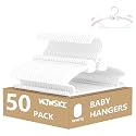 Baby Clothes Hangers 50 Pack, Plastic Kids Hangers Space Saving for Closet